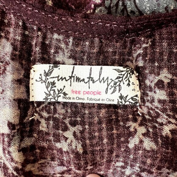 Free People Woman Small Paisley Print Flowy Hem Slip Dress Boho Festival - Picture 7 of 9